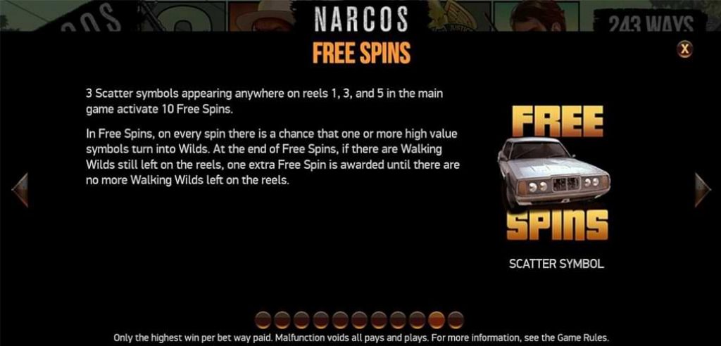 Narcos Spielautomat Freispiele