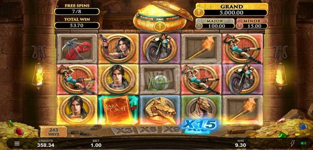 Lara Croft Temples and Tombs Spielautomat screenshot